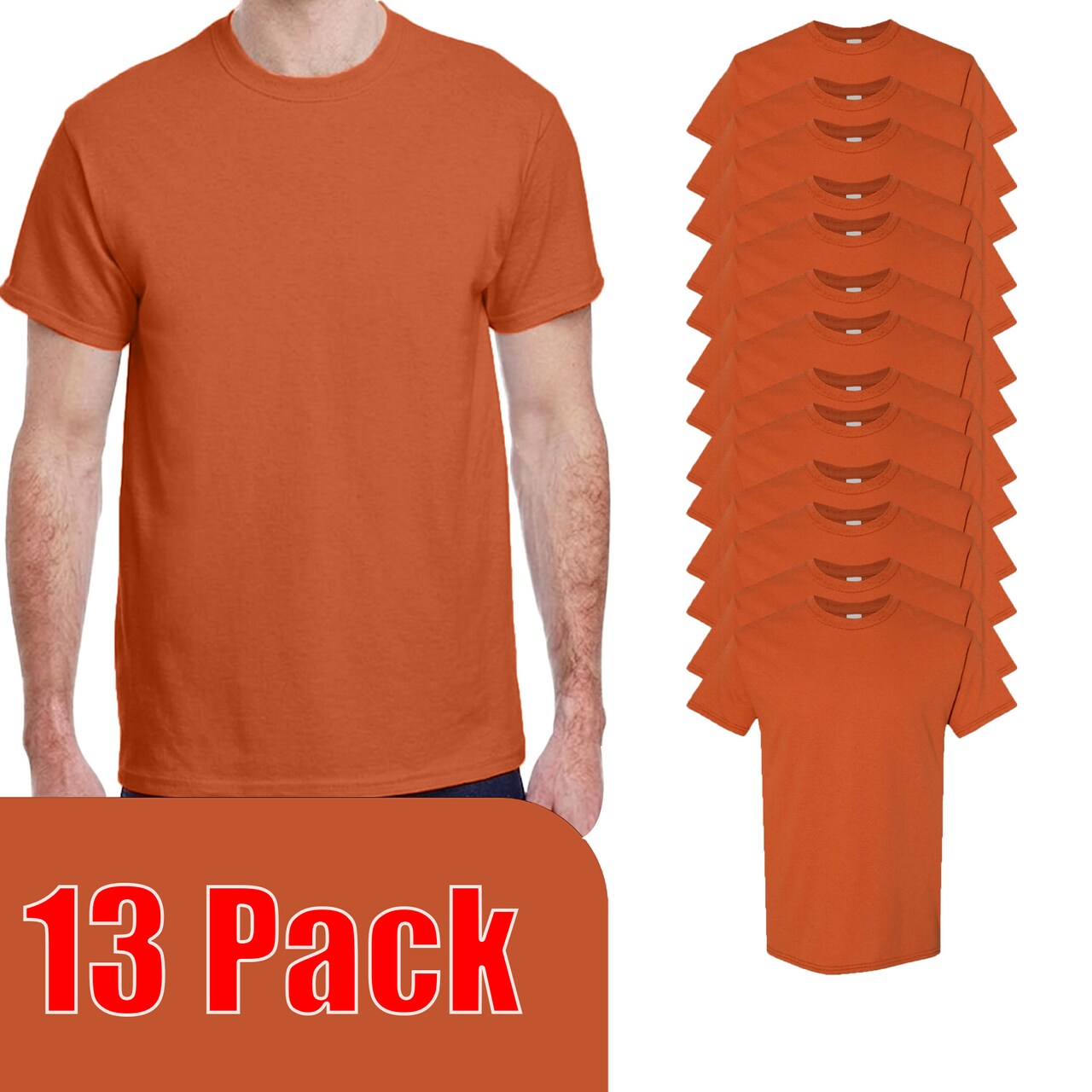 Gildan Adult's Heavy Cotton T-Shirt, Craft & DIY Blanks custom Crewneck Texas Orange shirt